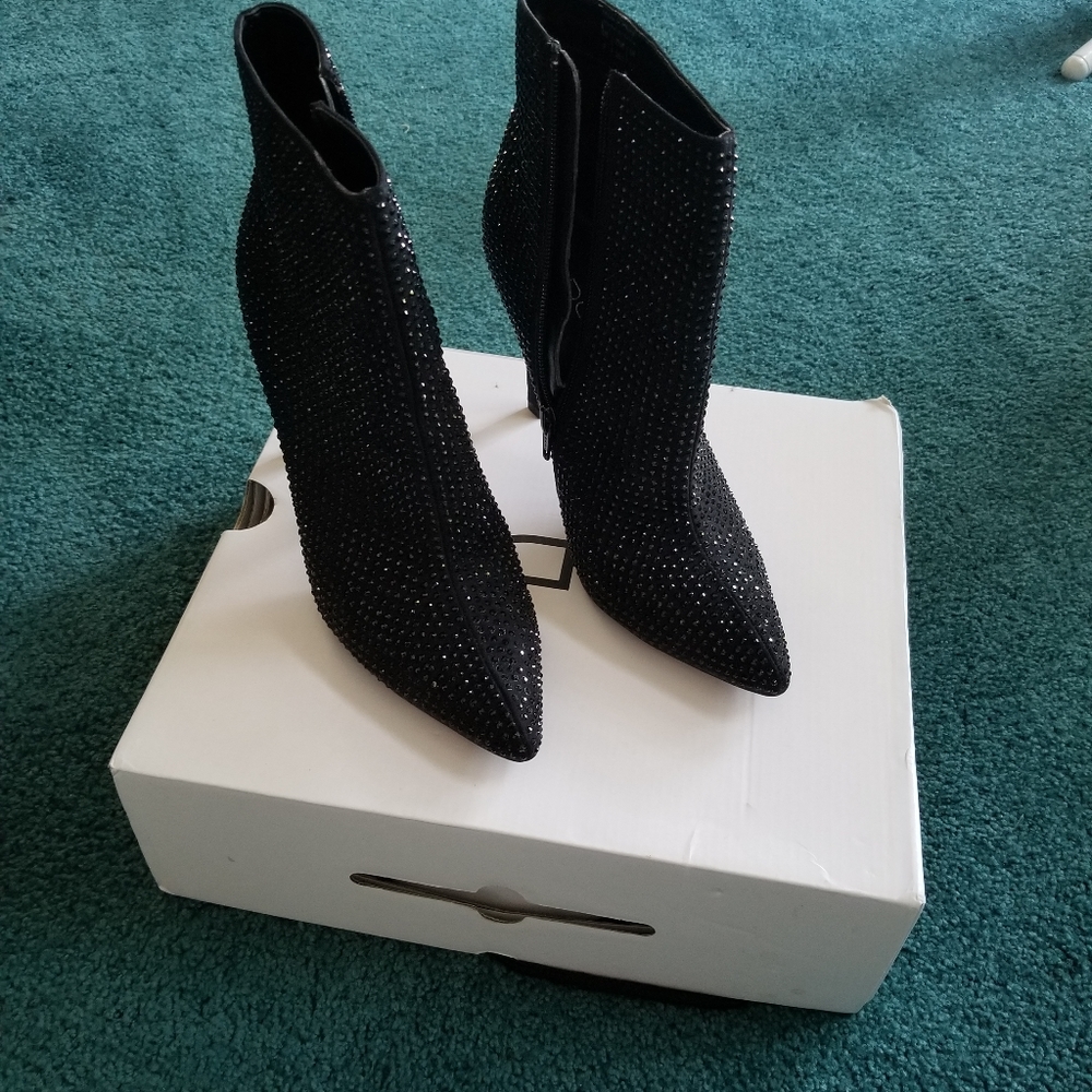 Aldo Nyderrarien Black Sparkle Crystal Boots